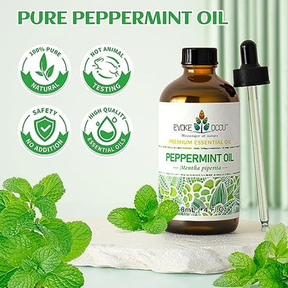 EVOKE OCCU Pfefferminzöl 118 ml – 100% reines und natürliches ätherisches Öl für Aromatherapie, Diffuser, Haare, Haut und Massage