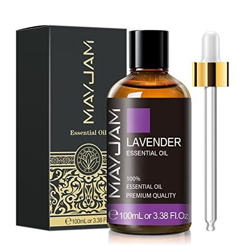 Lavendel Ätherisches Öl 100ml – MAYJAM Reines Lavendelöl für Diffuser, Massage, Seifen- und Kerzenherstellung – Große 3,38 Flaschen