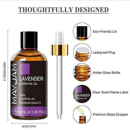 MAYJAM Lavendel Öl 30ml / 1,01 Fl.oz - Reines Aromatherapie Lavendelöl für Massage, Diffuser, Seifenherstellung, langanhaltender Duft