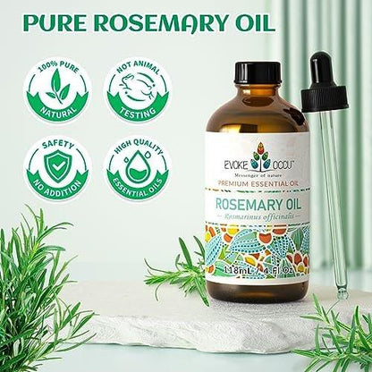 EVOKE OCCU Rosmarinöl für Haarwachstum, pflegende Kopfhaut, gegen Haarausfall und Schuppen – 118 ml