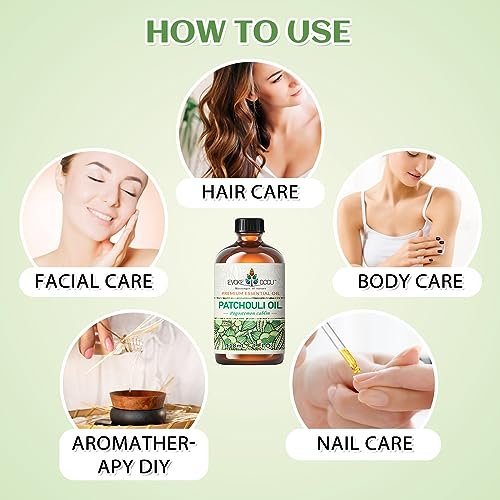 EVOKE OCCU Patchouli Ätherisches Öl für Diffuser, Hautduft, DIY Kerzen- und Seifenherstellung - 118 ml