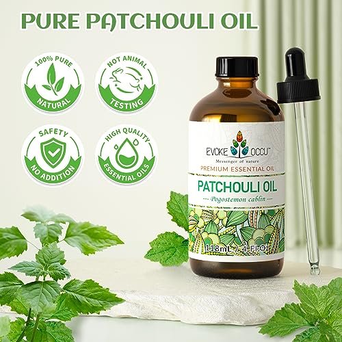 EVOKE OCCU Patchouli Ätherisches Öl für Diffuser, Hautduft, DIY Kerzen- und Seifenherstellung - 118 ml