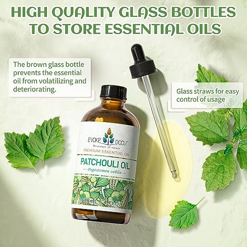 EVOKE OCCU Patchouli Ätherisches Öl für Diffuser, Hautduft, DIY Kerzen- und Seifenherstellung - 118 ml