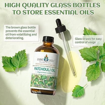 EVOKE OCCU Patchouli Ätherisches Öl für Diffuser, Hautduft, DIY Kerzen- und Seifenherstellung - 118 ml
