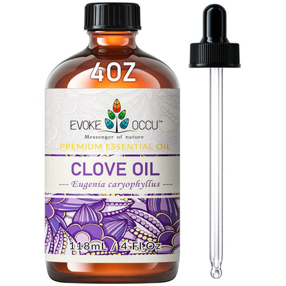 EVOKE OCCU Nelkenöl für Zähne und Zahnfleisch – Mundpflege, Zahnschmerzlinderung & frischer Atem – DIY Mundspülung – 118 ml
