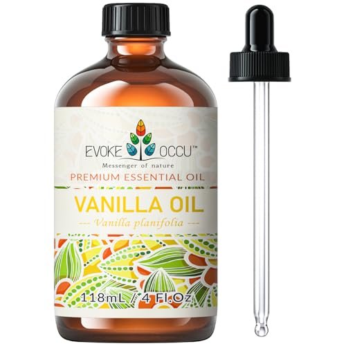 EVOKE OCCU Vanille Ätherisches Öl – 118 ml – für Entspannung im Home Office, Wohnzimmer, Diffuser, Kerzen, Seife