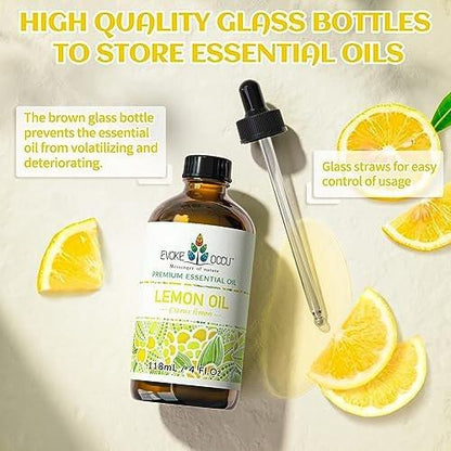 EVOKE OCCU Zitronen-Ätherisches Öl für reinigende Haut, Diffuser, Massage - 118 ml