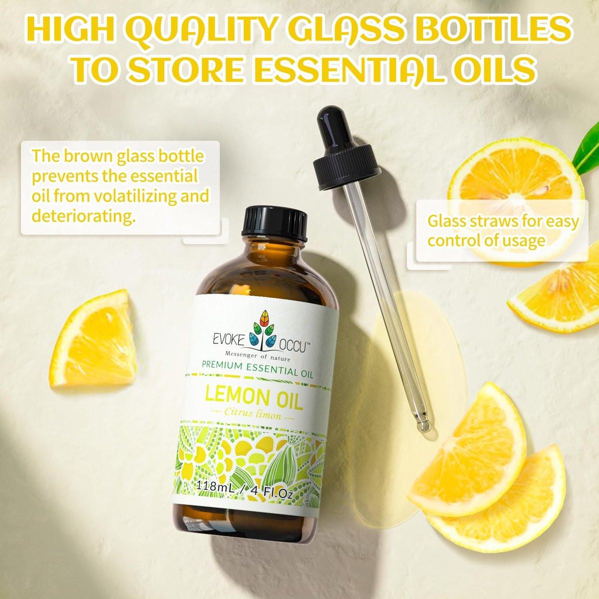 EVOKE OCCU Zitronen-Ätherisches Öl für reinigende Haut, Diffuser, Massage - 118 ml