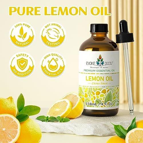EVOKE OCCU Zitronen-Ätherisches Öl für reinigende Haut, Diffuser, Massage - 118 ml