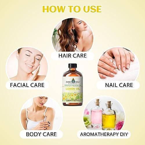 EVOKE OCCU Zitronen-Ätherisches Öl für reinigende Haut, Diffuser, Massage - 118 ml