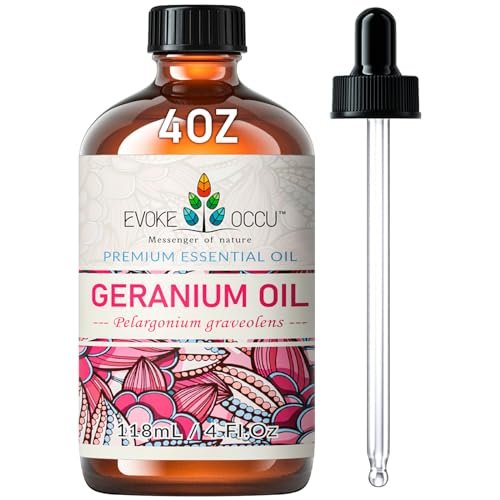 EVOKE OCCU Reines & Natürliches Geranienöl für Haut, Haare, Diffuser, Aromatherapie - 118 ml