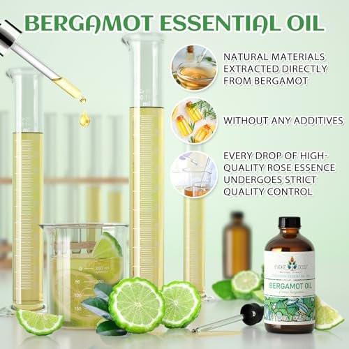 EVOKE OCCU Bergamot Ätherisches Öl für Diffuser, Hautentspannung & DIY Wolltrocknerbälle - 118 ml
