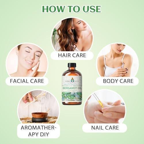 EVOKE OCCU Bergamot Ätherisches Öl für Diffuser, Hautentspannung & DIY Wolltrocknerbälle - 118 ml