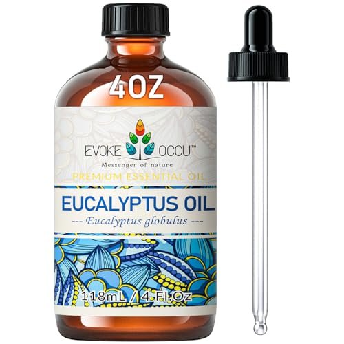 EVOKE OCCU Eukalyptus ätherisches Öl für Diffuser, Aromatherapie, Dusche, klarer Atem, für Körperpflege, Seifen- und Kerzenherstellung - 118 ml