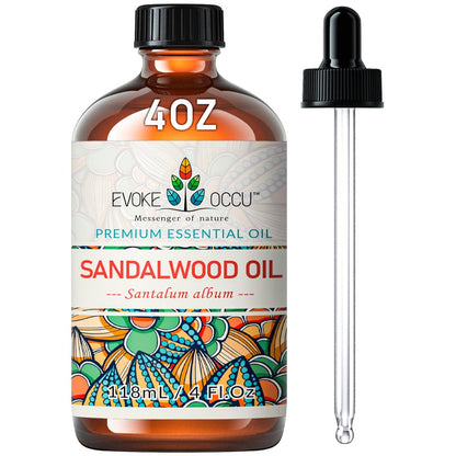EVOKE OCCU Sandelholz Ätherisches Öl für Hautpflege, Diffuser, Parfüm, Kerzen- und Seifenherstellung - 118 ml