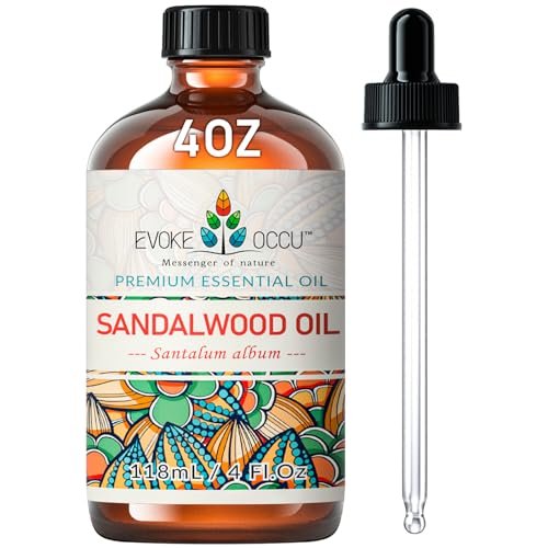 EVOKE OCCU Sandelholz Ätherisches Öl für Hautpflege, Diffuser, Parfüm, Kerzen- und Seifenherstellung - 118 ml