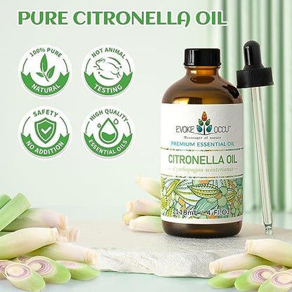 EVOKE OCCU Citronella Öl für Reinigung, Lufterfrischung, zum Sprühen und Diffuser - 118 ml