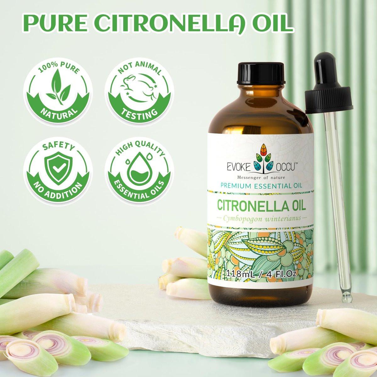 EVOKE OCCU Citronella Öl für Reinigung, Lufterfrischung, zum Sprühen und Diffuser - 118 ml