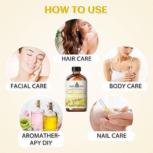 EVOKE OCCU Ylang Ylang Bio-Öl 118 ml – Reines ätherisches Öl für Haut, Haare und Aromatherapie