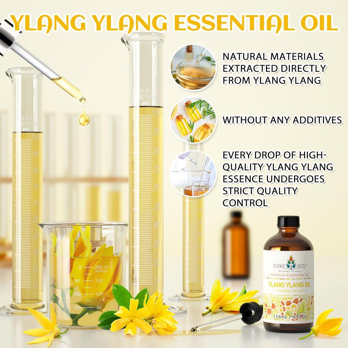EVOKE OCCU Ylang Ylang Bio-Öl 118 ml – Reines ätherisches Öl für Haut, Haare und Aromatherapie