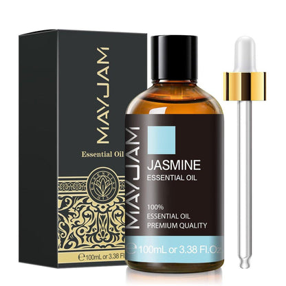 MAYJAM Jasmin ätherisches Öl mit Glaspipette – 100 ml reines Naturöl für Diffuser, Seifen- und Kerzenherstellung