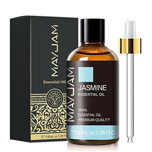 MAYJAM Jasmin ätherisches Öl mit Glaspipette – 100 ml reines Naturöl für Diffuser, Seifen- und Kerzenherstellung