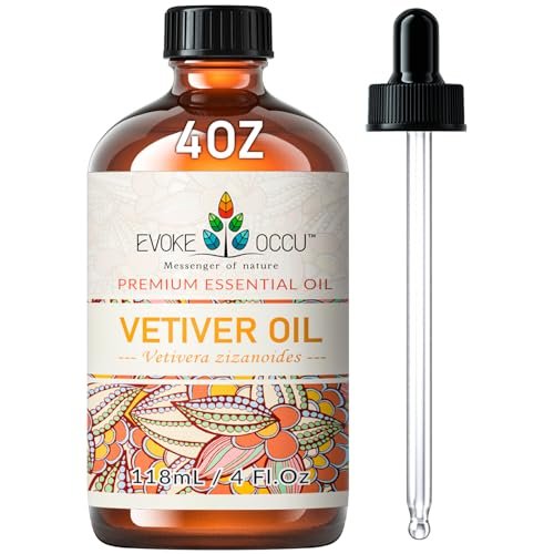 EVOKE OCCU Reines & Natürliches Vetiver Ätherisches Öl für Haut, DIY, Kerzen- und Seifenherstellung - 118 ml
