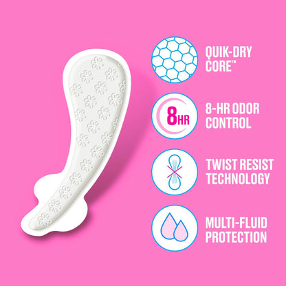 Carefree Slipeinlagen für Frauen, String-Einlagen, unverpackt, unparfümiert | Slipeinlagen für leichte Perioden und Auslaufschutz | 196 Stück (4 Packungen à 49 Stück)