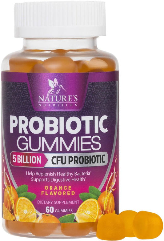 Probiotika für die Verdauungsgesundheit Gummis - 6 einzigartige Stämme für tägliche Immununterstützung & Darmgesundheit, unterstützt Verstopfung, Blähungen & Völlegefühl - Bestes probiotisches Nahrungsergänzungsmittel für Frauen & Männer - 60 Gummis