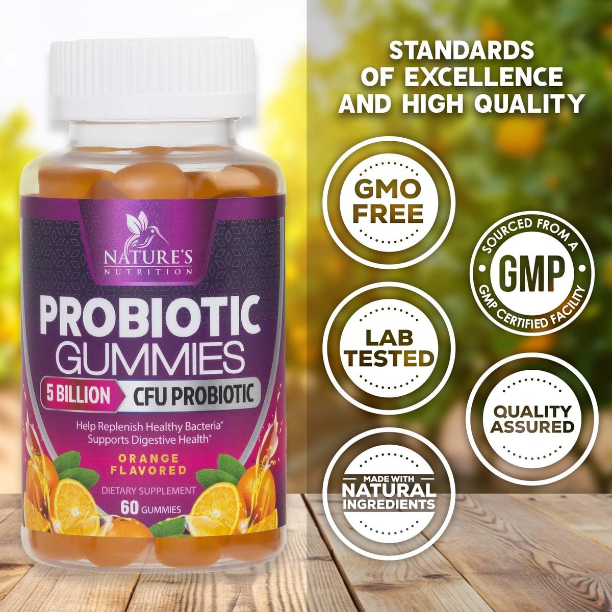 Probiotika für die Verdauungsgesundheit Gummis - 6 einzigartige Stämme für tägliche Immununterstützung & Darmgesundheit, unterstützt Verstopfung, Blähungen & Völlegefühl - Bestes probiotisches Nahrungsergänzungsmittel für Frauen & Männer - 60 Gummis