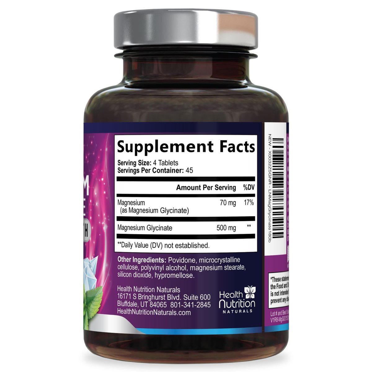 Magnesium Glycinat 250 mg pro Portion – Hochabsorbierendes, 100% cheliertes Magnesium – Unterstützt Muskeln, Nerven, Knochen und Herz – Glutenfrei, Nicht-GVO, Vegan – Hergestellt in den USA – 180 Tabletten