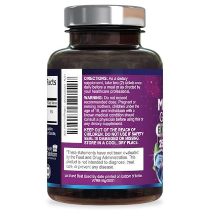 Magnesium Glycinat 250 mg pro Portion – Hochabsorbierendes, 100% cheliertes Magnesium – Unterstützt Muskeln, Nerven, Knochen und Herz – Glutenfrei, Nicht-GVO, Vegan – Hergestellt in den USA – 180 Tabletten