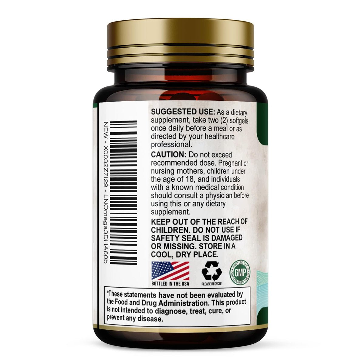 Omega 3 Fischöl Kapseln – 2400 mg Fischöl pro Portion – Dreifach starke Omega-3 mit EPA & DHA Fettsäuren – Natürliche Unterstützung für Herz, Gehirn und Immunsystem – Wild gefangen, in den USA abgefüllt – 60 Weichkapseln