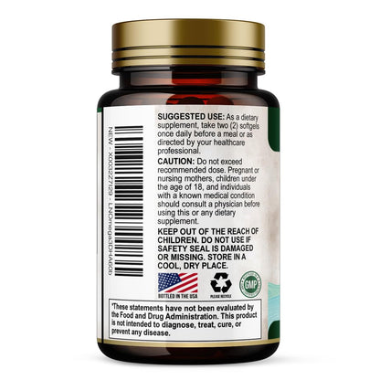 Omega 3 Fischöl Kapseln – 2400 mg Fischöl pro Portion – Dreifach starke Omega-3 mit EPA & DHA Fettsäuren – Natürliche Unterstützung für Herz, Gehirn und Immunsystem – Wild gefangen, in den USA abgefüllt – 60 Weichkapseln