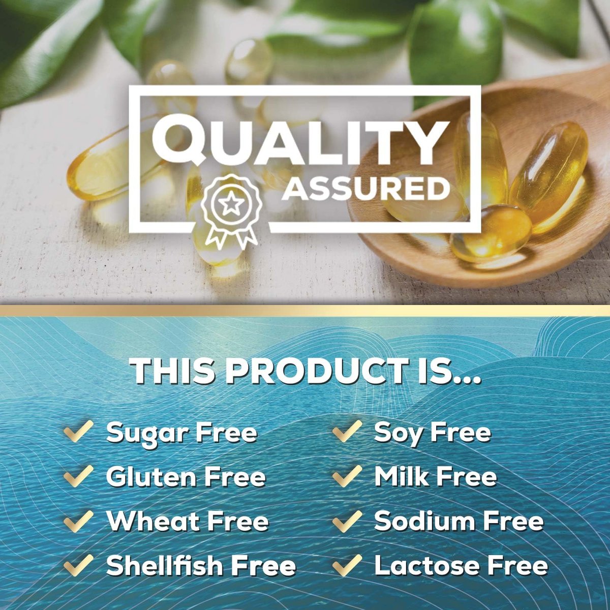 Omega 3 Fischöl Kapseln – 2400 mg Fischöl pro Portion – Dreifach starke Omega-3 mit EPA & DHA Fettsäuren – Natürliche Unterstützung für Herz, Gehirn und Immunsystem – Wild gefangen, in den USA abgefüllt – 60 Weichkapseln