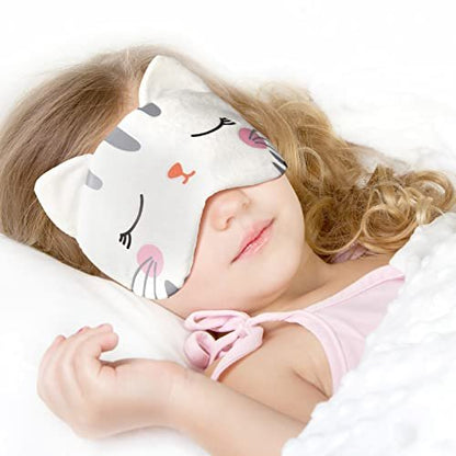 Haysandy 3-teilige Schlafmaske für Kinder Mädchen – Kuschelige Katzen-Augenmaske für erholsamen Schlaf und Reisen