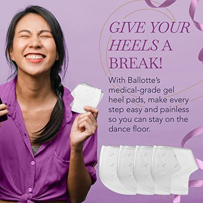 Ballotte Premium Silikon-Fersenpolster für Schuhe, Gel-Fersenkissen & Polster für Damen & Herren, Große Größe