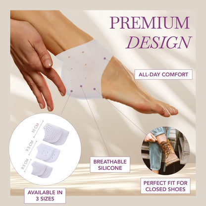 Ballotte Premium Silikon-Fersenpolster für Schuhe, Gel-Fersenkissen & Polster für Damen & Herren, Große Größe