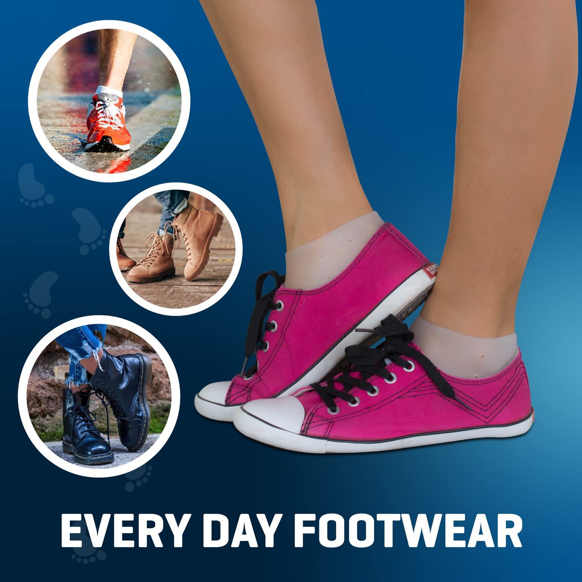 Ballotte Premium Silikon-Fersenpolster für Schuhe, Gel-Fersenkissen & Polster für Damen & Herren, Große Größe