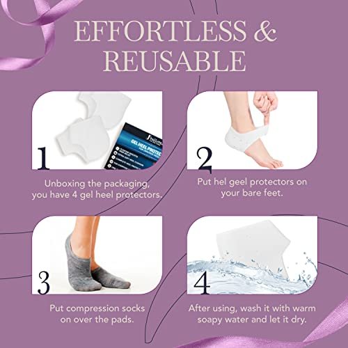 Ballotte Premium Silikon-Fersenpolster für Schuhe, Gel-Fersenkissen & Polster für Damen & Herren, Große Größe