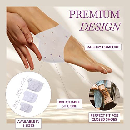 Ballotte Premium Silikon-Fersenpolster für Schuhe, Gel-Fersenkissen & Polster für Damen & Herren, Große Größe