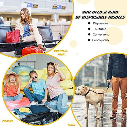 Geyoga 24 Paar Einweg-Schuhsohlen – Atmungsaktive, dünne Einlegesohlen für Damen und Herren, ideal zum Wandern, Laufen und für Alltagsschuhe