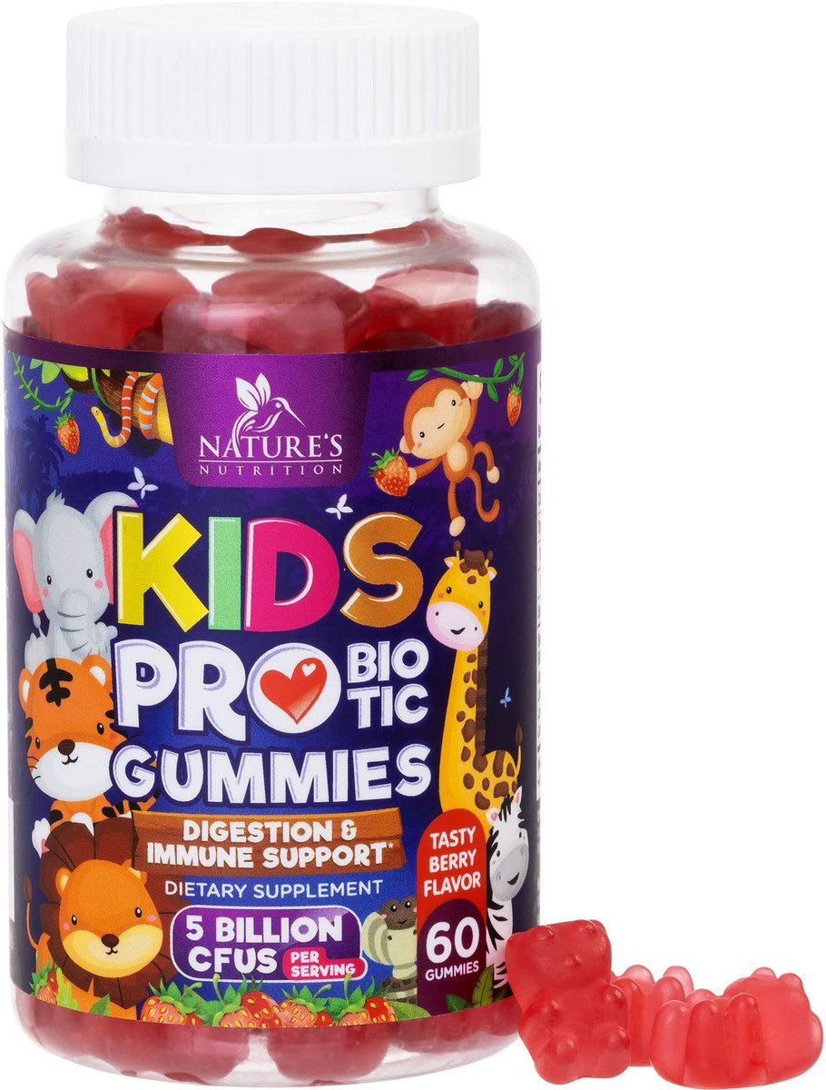 Probiotische Gummibärchen für Kinder - Immununterstützung & Verdauungsgesundheit - Tägliche, kaubare Probiotika für Kinder ab 4 Jahren - Vegan, gluten- & laktosefrei - Beerengeschmack - 120 Gummibärchen