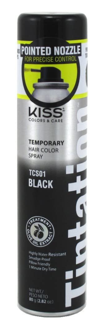 KISS Tintation Temporärer Farblack Schwarz 2,82 Unzen (3er-Pack)