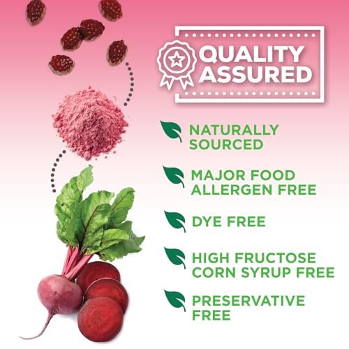 Rote Bete Gummibärchen mit Vitamin C & Magnesium – Superfood zur Unterstützung von Energie, Herzgesundheit und Stickoxid-Produktion – 60 Gummis