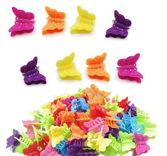 MUUZLL 50 Stück Butterfly Haarklammern Pastell Mini Cute Accessoires für 90er Jahre Mädchen Frauen, Matte Farben, Bunt und Zufällig
