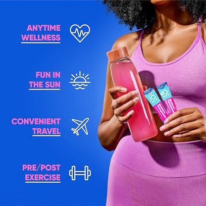 IQMIX Hydration Electrolyte Powder – 4-in-1 Formel für Hydration, geistige Klarheit, Stimmung und Erholung – Zuckerfreies Getränkepulver, Keto, Magnesium-L-Threonat, Löwenmähne – 20 Portionen Blaubeere Granatapfel