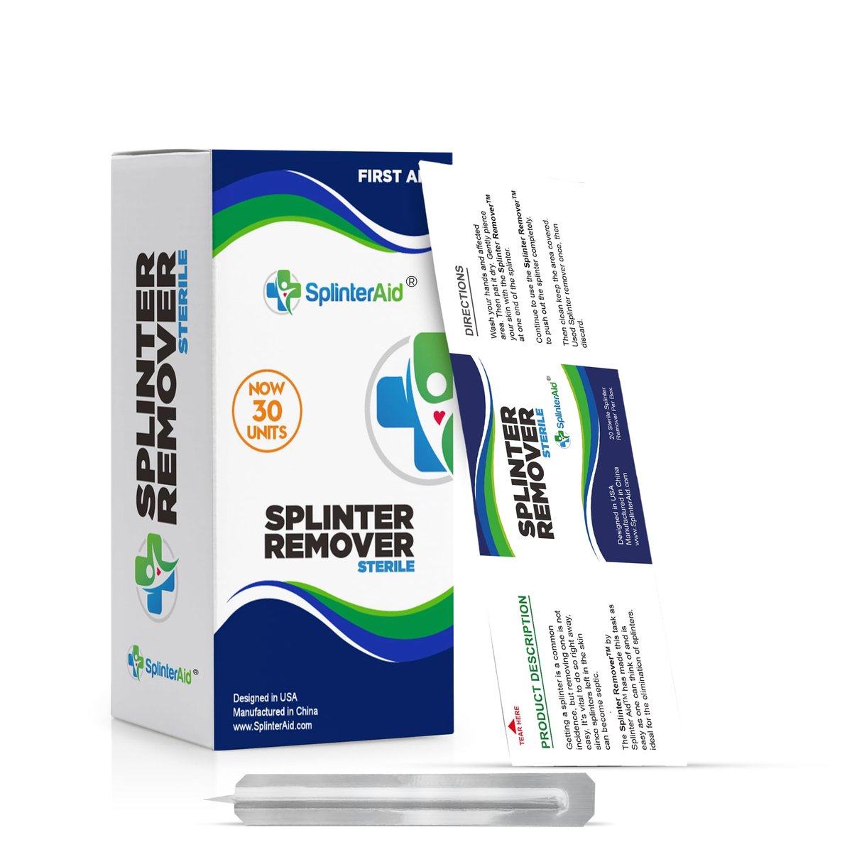 Schmerzfreies Splitter-Entfernungsset (30er-Pack) | Entfernen Sie Splitter schnell & einfach | Kompakte Erste-Hilfe für Zuhause, Reisen & Camping | Ideal zum Wandern, Holzarbeiten & Outdoor | Keine Pinzette nötig