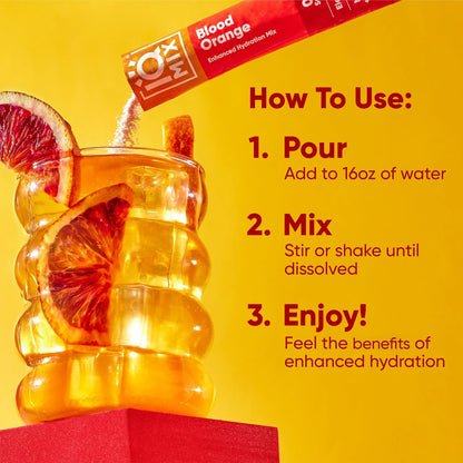 IQMIX Hydration Elektrolyt-Pulver – 4-in-1 Formel für Hydration, geistige Klarheit, Stimmung und Erholung – Zuckerfreies Getränk, Keto, Magnesium-L-Threonat, Löwenmähne – 20 Portionen Blutorange