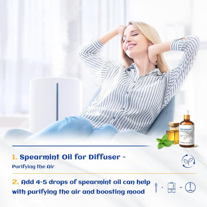 HIQILI 100 ml Pfefferminzöl für Hautpflege, Gesichtspflege – kann Lotionen und Cremes beigemischt werden – 100 % rein natürlich, Behandlungsqualität – 3,38 Fl Oz